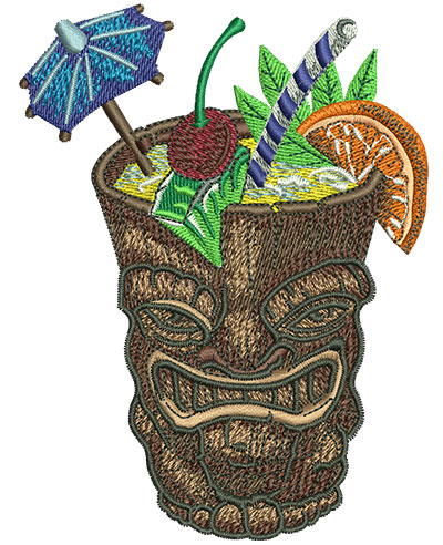 Embroidery Design: Tiki Cocktail Lg<br> 3.40w X 4.53h