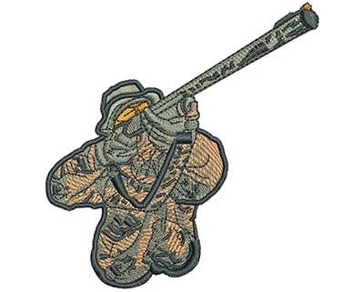 Embroidery Design: Hunter Aim Lg<br> 3.69h X 3.52w