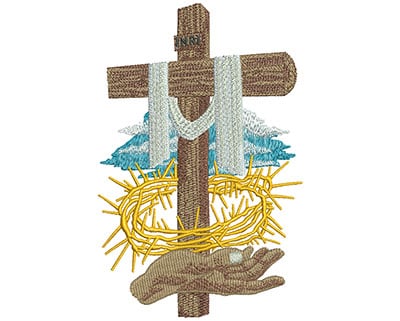 Embroidery Design: Offering Cross Lg<br> 3.57w X 5.49h