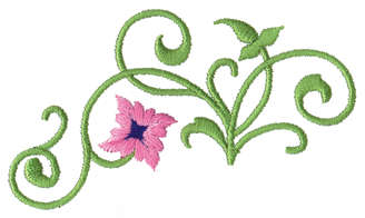 Embroidery Design: Classic Vine Ender<br>3.76" x 1.86"