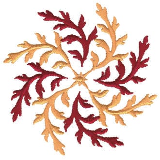 Embroidery Design: Circle of Leaves<br>3.50" x 3.52"