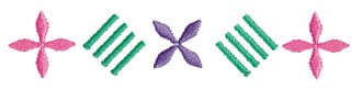 Embroidery Design: Lines and Flower Ender<br>4.00" x 0.77"