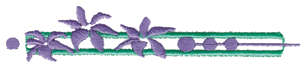 Embroidery Design: Three Flower Ender<br>4.54" x 0.87"