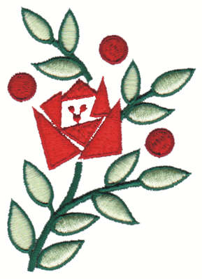 Embroidery Design: Geometric Flower Embellishment<br>2.64" x 3.73"