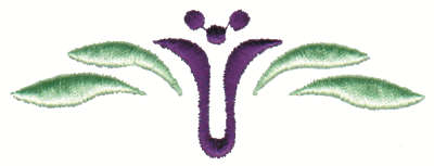 Embroidery Design: Stylized U Flower Line<br>3.73" x 1.39"
