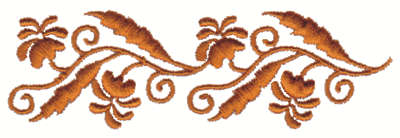 Embroidery Design: Stylized Floral Embellishments<br>4.00" x 1.26"