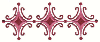 Embroidery Design: Stylized Diamond Embellishment<br>3.97" x 1.55"
