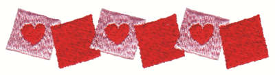Embroidery Design: Valentine Note Embellishments<br>4.00" x .94"