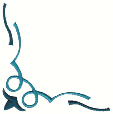 Embroidery Design: Scalloped Corner Embellishment<br>3.97" x 3.97"