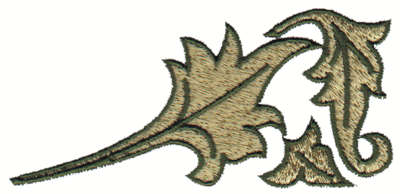 Embroidery Design: Leaf Embellishment<br>4.00" x 1.89"
