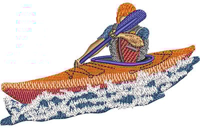 Embroidery Design: Kayaking Lg<br> 3.45w X 2.13h