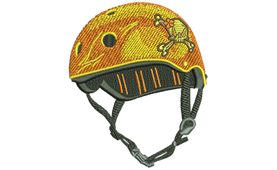 Embroidery Design: Helmet With Flower Skull Lg<br> 3.37w X 4.02h