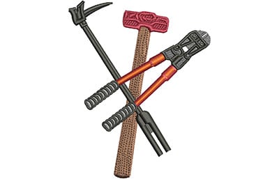 Embroidery Design: Firefighter Tools Lg<br> 3.19w X 4.01h