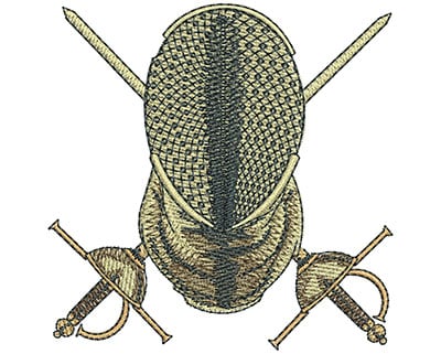 Embroidery Design: Fencing Swords Lg<br> 3.51w X 3.54h