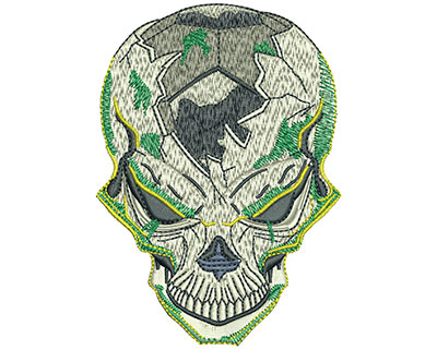 Embroidery Design: Soccer Skull Lg<br> 2.85w X 4.02h