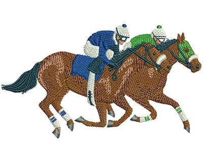Embroidery Design: Horse Racing Lg<br> 4.47w X 2.56h