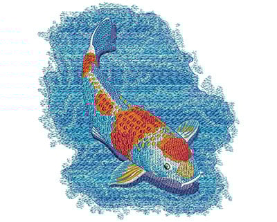 Embroidery Design: Koi Swim Lg<br> 5.59w X 6.00h