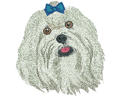 Embroidery Design: Maltese Lg<br> 4.27w X 4.57h