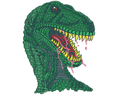 Embroidery Design: T-rex Profile Lg<br> 3.51w X 4.52h | Embroidery Legacy Embroidery Design: T-rex Profile Lg<br> 3.51w X 4.52h
