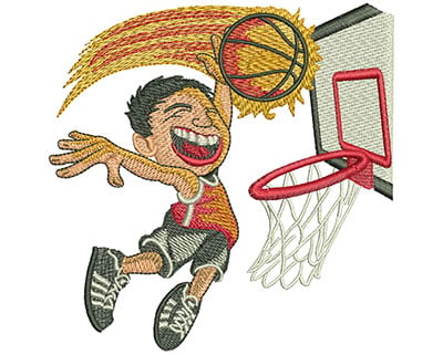 Embroidery Design: Kid Jump Dunk Lg <br> 4.46w X 4.51h