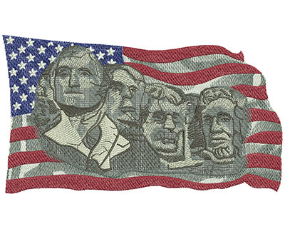 Embroidery Design: Mount Rushmore Lg<br> 7.97w X 4.51h