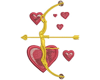 Embroidery Design: Valentine Bow & Arrow Lg<br> 3.31w X 4.47h