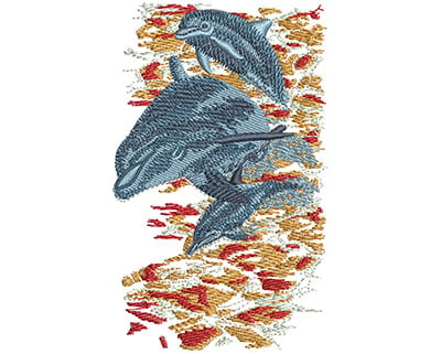 Embroidery Design: Dolphin Jumping Lg<br> 2.32w X 3.74h