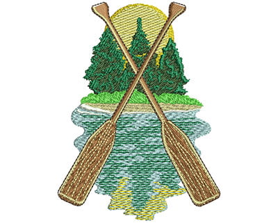 Embroidery Design: Camp Oars Lg<br> 2.78w X 3.74h