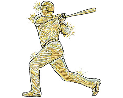 Embroidery Design: Gold Baseball Lg<br> 2.85w X 3.54h