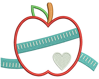 Embroidery Design: Apple Measure<br> 5.96w X 4.54h | Embroidery Legacy Embroidery Design: Apple Measure<br> 5.96w X 4.54h