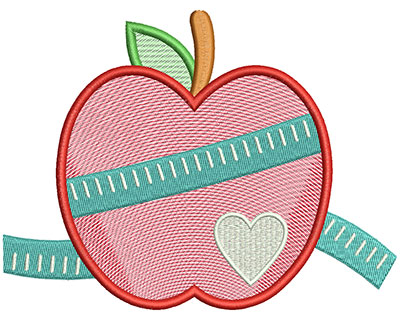 Embroidery Design: Apple Measure Mylar<br> 5.96w X 4.54h | Embroidery Legacy Embroidery Design: Apple Measure Mylar<br> 5.96w X 4.54h