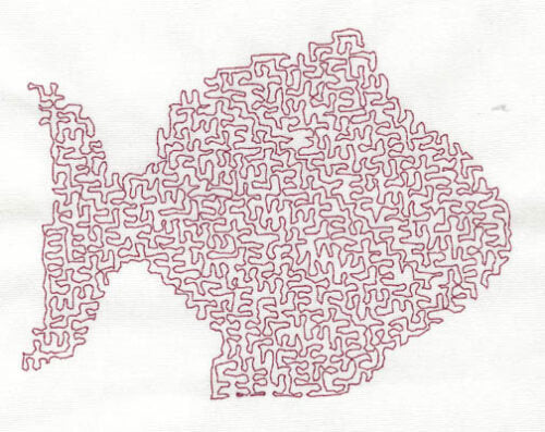 Embroidery Design: Stipple Fish High<br> 4.92w X 3.74h