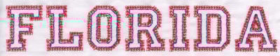 Embroidery Design: Florida Name<br>1.38" x 7.97"