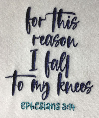Embroidery Design: Fall To My Knees Lg<br> 5.37w X 6.21h