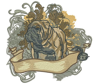 Embroidery Design: Fashion Bulldog Lg<br> 7.96w X 7.53h | Embroidery Legacy Embroidery Design: Fashion Bulldog Lg<br> 7.96w X 7.53h