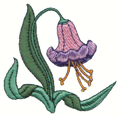 Embroidery Design: Falling Flower<br>3.02" x 2.83"