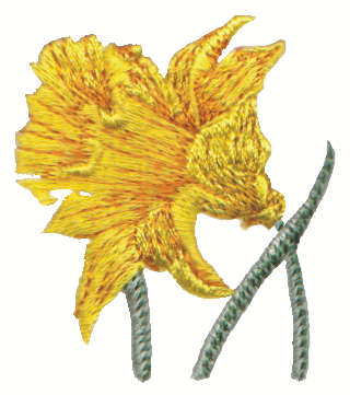 Embroidery Design: Daffodil<br>2.01" x 2.28"