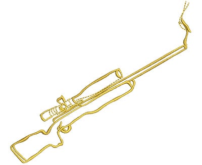 Embroidery Design: Rifle Fire Lg<br> 3.97w X 3.55h