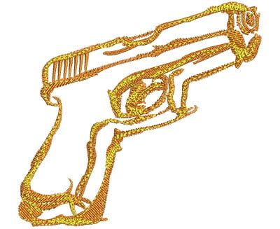 Embroidery Design: Hand Gun Fire Lg<br> 3.50w X 3.24h