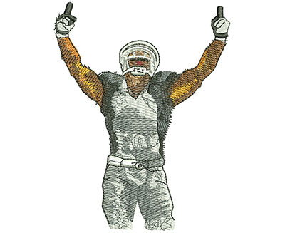 Embroidery Design: Football Arm Raise Lg<br> 3.43w X 4.44h