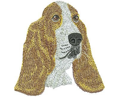 Embroidery Design: Basset Hound Face Lg<br> 3.76w X 3.96h