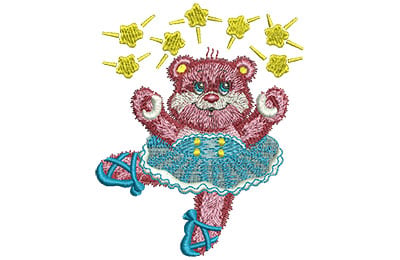 Embroidery Design: Ballet Bear Lg<br> 3.28w X 4.00h | Embroidery Legacy Embroidery Design: Ballet Bear Lg<br> 3.28w X 4.00h