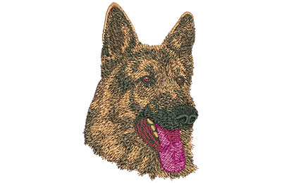 Embroidery Design: German Shepherd Face Lg<br> 2.90w X 4.51h