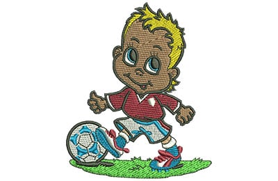 Embroidery Design: Little Soccer Boy Lg<br> 3.31w X 4.00h