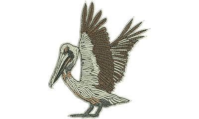 Embroidery Design: Pelican Moonlight Lg<br> 3.93w X 4.55h | Embroidery Legacy Embroidery Design: Pelican Moonlight Lg<br> 3.93w X 4.55h