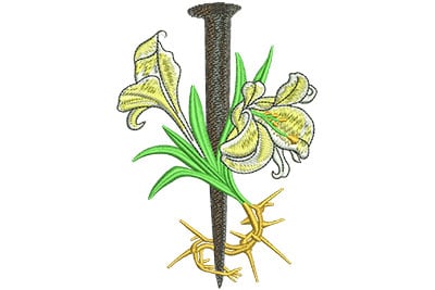 Embroidery Design: Lily With Spike And Thorns Lg<br> 3.08w X 4.46h