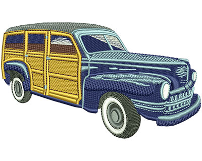 Embroidery Design: Woody Wagon Lg<br> 4.48w X 2.64h