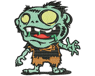 Embroidery Design: Zombie Cartoon Mylar<br> 4.49w X 5.07h