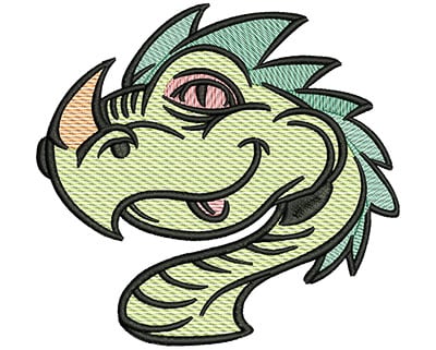 Embroidery Design: Dragon Head Mylar<br> 5.02w X 4.74h