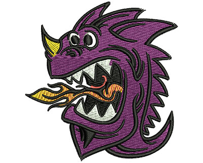 Embroidery Design: Fire Monster<br> 2.91w X 3.05h | Embroidery Legacy Embroidery Design: Fire Monster<br> 2.91w X 3.05h